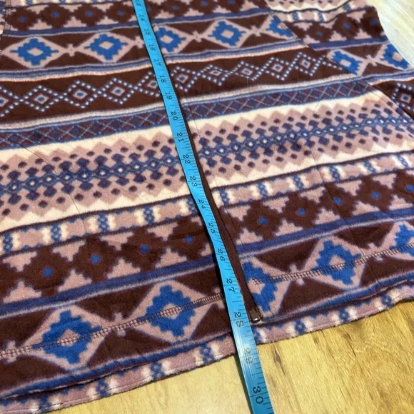 Eddie Bauer Purple Full Zip Fleece Aztec Southwest Western Womens Size XL - Picture 7 of 9